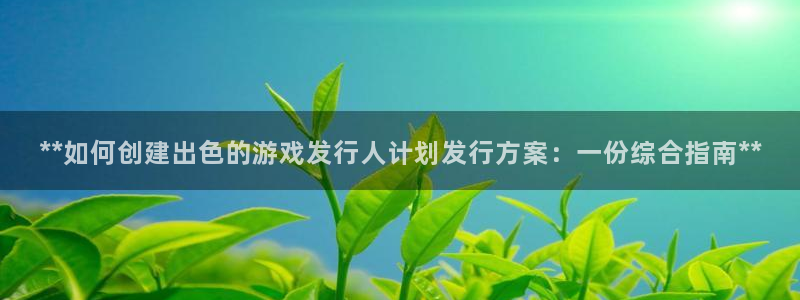 天辰平台某7O777：**如何创建出色的游戏发行人计划发行方案：一份综合指南**