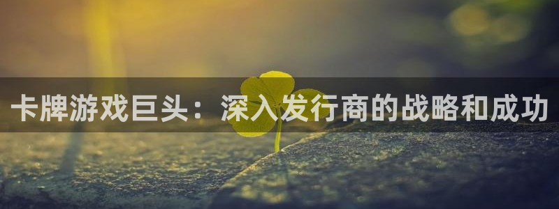 天辰娱乐都是干什么的啊：卡牌游戏巨头：深入发行商的战略和成功
