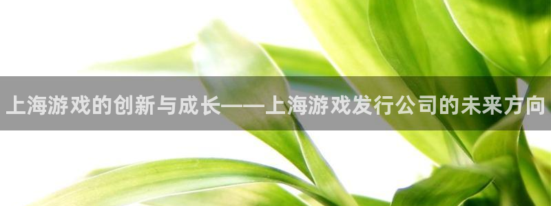 天辰娱乐官网最新公告查询：上海游戏的创新与成长——上海游戏发行公司的未来方向